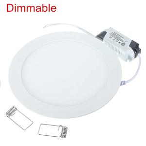 울트라 얇은 LED 패널 통 3W 6W 9W 12W15W 25W 라운드 LED 천장 매입형 조명 AC85-265V LED 패널 디밍 가능 램프