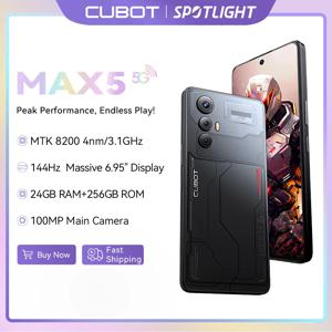 안드로이드 스마트폰 5G CUBOT MAX 5, Dimensity 8200 4nm, 6.95인치 144Hz 대화면, 24GB RAM(12GB+12GB), 256GB ROM, 게이밍 폰, 100MP 카메라, LiquidCool 기술, 5g스마트폰, smartphone android 14, 5100mAh 배터리, NFC, WiFi 6, 장바구니에 추가