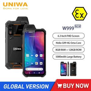 UNIWA W999 ATEX 방수 스마트폰, 워키토키 헬리오 G99 옥타코어, 8GB + 128GB, 6.3 인치 FHD, 5000mAh, 안드로이드 휴대폰 NFC