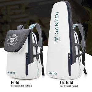 접이식 테니스 패들 배낭 방수 배드민턴 라켓 가방, 패들 라켓볼 운반 핸드백, 대용량 스포츠 가방