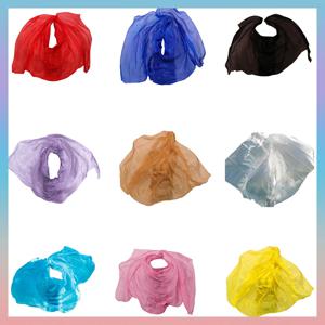 100% 실크 공연 댄스 단색 가벼운 질감 베일 숄, 여성용 스카프 의상 액세서리, 밸리 댄스 베일 라이트 퍼플