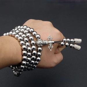 티타늄 스틸 팔찌 목걸이 체인 기도 구슬, 자기 방어 허리, 부처님 십자가 펜던트, 보석 선물용 도구