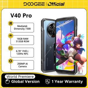DOOGEE V40 프로 5G 견고한 휴대폰, 6.78 인치 IPS 디스플레이, 16GB, 512GB, 치수 7300, 4nm, 200MP, Al 카메라, 8680mAh, 안드로이드 14