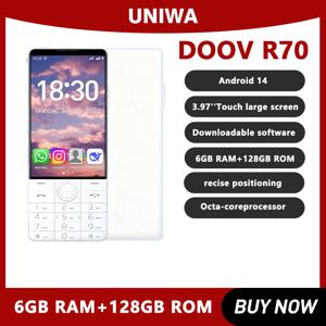 NEW DOOV R70 4G 스마트 터치 스크린 키패드 휴대폰 6GB+128GB 2600mAh 4.0인치 스마트폰 안드로이드 14 와이파이