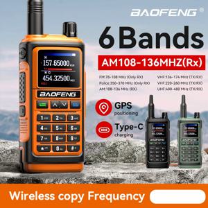 BAOFENG UV-17 PRO 워키 토키 GPS 양방향 라디오 AM 유형 C 충전 UV17PRO 햄 휴대용 라디오 장거리 FM 사냥 6 밴드