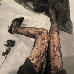 여성 섹시 Fishnet 등나무 스타킹 클럽 파티 Anti-Snagging 꽃 스타킹 Calcetines Fish Net 양말 JK 메쉬 레이스 팬티 스타킹