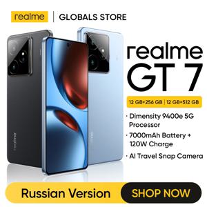 리얼미 GT 7 5G 스마트폰 디멘시티 9400e 칩셋 7000mAh 배터리 120W 충전 6.78인치 120Hz AMOLED 디스플레이 50MP 소니 OIS 카메라