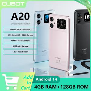 Cubot A20 스마트폰 안드로이드 14 12GB(4GB+8GB 확장)+128GB 90Hz 6.745인치 HD+ 디스플레이 얼굴 인식 5100mAh 배터리 휴대폰