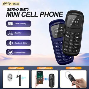 SERVO BM70 미니 휴대 전화 2SIM 대기 블루투스 다이얼러 통화 녹음 매직 음성 MP3 플레이어 블랙리스트 소형 저렴한 핸드폰