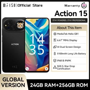 IIIF150 액션 15 폰 듀얼 스크린 디자인 스마트폰 MTK G81 256GB ROM 6.67인치 HD+ 디스플레이 5100mAh IP68 IP69K 방수