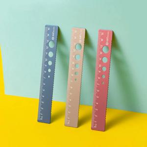 15cm/6인치 알루미늄 눈금자 - 물결 모양의 가장자리 그리기 도구, 학교 및 사무실용 경량 학생 문구