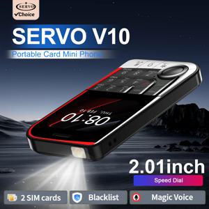 SERVO V10 2 SIM 카드 소형 휴대폰 스피드 다이얼 블랙리스트 플래시라이트 매직 보이스 2.01인치 디스플레이 2G GSM 버튼 휴대폰 타입-C