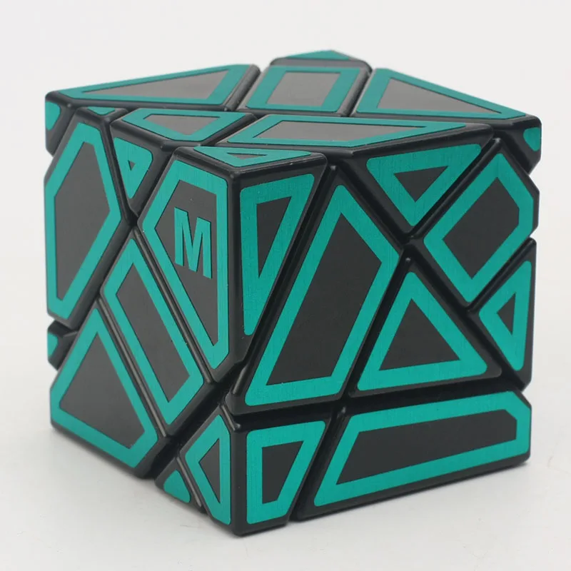 실버 스티커가 있는 닌자 3x3 고스트 큐브, 닌자 고스트 큐브 모양 스피드 매직 큐브 퍼즐 장난감, 어린이 선물용 큐보 마기코 퍼즐