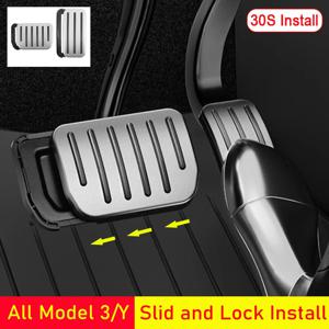 Tesla Model Y 2022-2025 Launch Model 3 2024 2025 하이랜드 액셀러레이터 브레이크 페달 미끄럼 방지 발 받침 커버 성능 트림