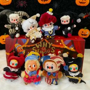 100% 정품 POP MART 더 몬스터즈 라부부 왜 그렇게 진지하게? 시리즈 할로윈 에디션 블라인드 박스 수집용 비닐 인형 장난감 피규어