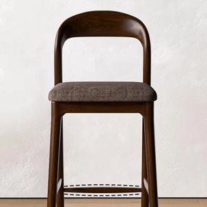 등받이가 있는 나무 바 스툴 발코니 모던 디자인 미니멀리스트 오피스 바스툴 편안한 게이밍 바 의자 라운지 세트 가구