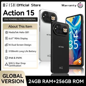 IIIF150 ACTION 15 글로벌 버전 스마트폰 Helio G81 대용량 5100mAh 배터리 48MP 카메라 6.67인치 디스플레이 듀얼 스크린 디자인