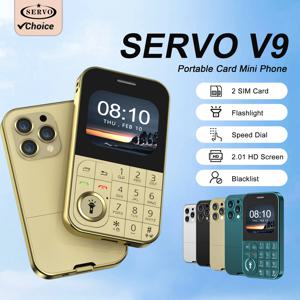 SERVO V9 소형 휴대폰 2.01인치 듀얼 SIM 카드 매직 보이스 FM 라디오 손전등 속전화 2G GSM 미니 키보드 휴대폰 MP3 MP4