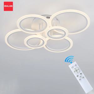 현대 LED 샹들리에 홈 조명 링 천장 마운트 샹들리에 거실 침실 조명 광택 천장 펜던트 램프