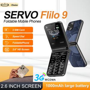 SERVO Flilo9 접이식 휴대폰 듀얼 SIM 대기 속도 다이얼 통화 녹음 FM 라디오 블랙리스트 3G WCDMA 버튼 플립 휴대폰