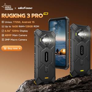 【세계 최초 공개】Ulefone RugKing 3 Pro 러기드폰 6.56인치 120Hz 5700mAh 안드로이드 15 최대 16GB RAM, 128GB ROM NFC 4G 글로벌
