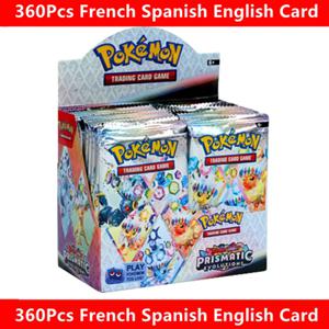 90-360개 스페인어 영어 프랑스어 포켓몬 카드 프리즈매틱 에볼루션즈 서징 스파크스 스칼렛 바이올렛 151 포켓몬 부스터 배틀 카드