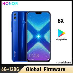 HONOR 8X 스마트폰 글로벌 펌웨어 CPU 하이시 칠린 710 6.5인치 3750mAh 후면 카메라 20MP RAM 6GB ROM 128GB 중고폰