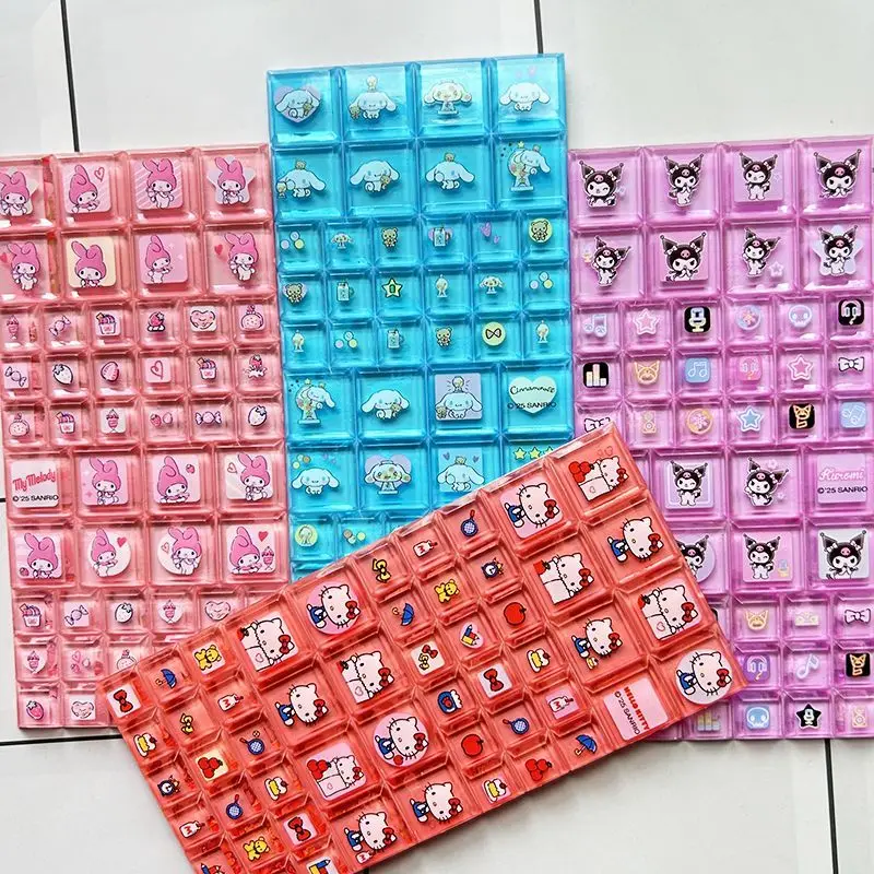 산리오 헬로 키티 3D 스퀘어 스티커 애니메이션 전화 노트북 수하물 장식 크리 에이 티브 DIY 라인 석 데칼 어린이 장난감 만화 선물