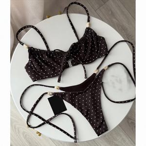 푸쉬업 비키니 2026 섹시 여성 수영복 비키니 세트 비즈 비키니 수영복 도트 무늬 수영복 비치웨어