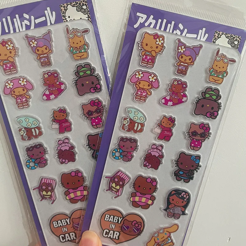 1-7pcs 3d 아크릴 스티커 양각 인쇄 스티커 작은 물방울 스티커 Diy 전화 케이스 스티커