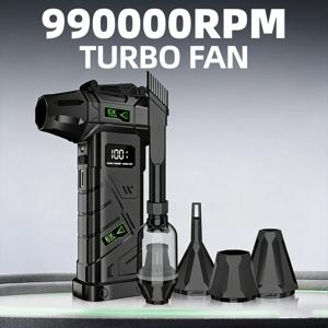 990000RPM 강력 에어 블로워 진공 먼지 청소기 타입-C 충전 강풍 60m/s 브러시리스 터보 제트 블로워 차량용 에어 더스터