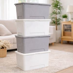 탑백 대형 리빙박스 대용량 팬트리 옷 정리함 52L 4개 수납 공간박스