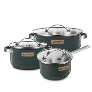 인덕션겸용 파머스 세라믹코팅 스텐 냄비 3종세트 그린