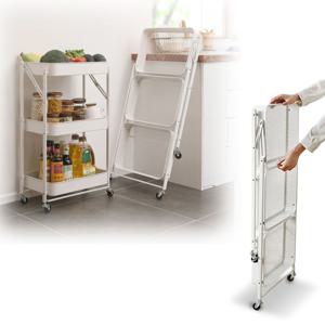 이동식 철제 트롤리 주방 베란다 미용실 접이식 선반 정리선반 철제선반 주방선반