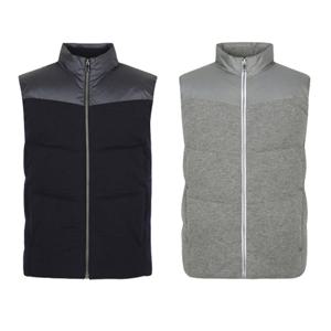 양말제공 남성 배색 구스 다운 집업 니트 베스트 111D4SV381