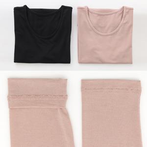 여성발열내복상의 얇은 겨울 보온내의 상의 스킨색