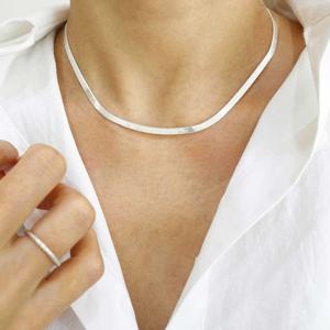 [브리치]  /  스네이크 체인 실버목걸이