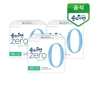 생리대 순수한면 제로 대형 14P 3개