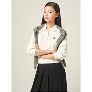 면 혼방 긴소매 폴로 티셔츠  아이보리 (BF5841C010)
