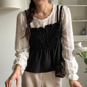 코엘 레이스 뷔스티에 블라우스_F4152