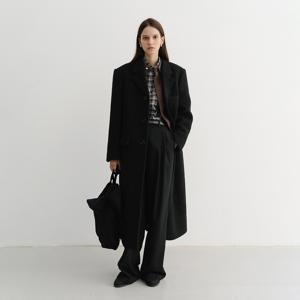 던스트 UNISEX 2-WAY 3 BUTTON BOUCLE WOOL COAT BLACK_UDCO5D122BK
