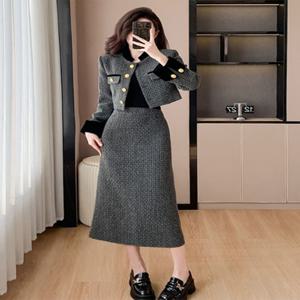 럭셔리 가을 겨울 정장 스커트 인디라투피스