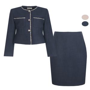 SET 여성 미즈 겨울 트위드 정장 자켓+스커트 세트