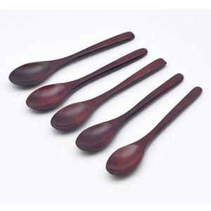 옻칠 티스푼 나무 디저트 수저 케잌 커피 티스푼 5p 나무티스푼 디저트스푼 푸딩스푼