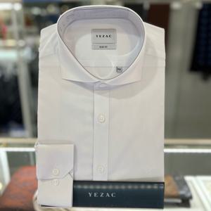 슬림핏 와이드카라 스트레치 솔리드 긴소매 셔츠 YJESBS169WH_CA