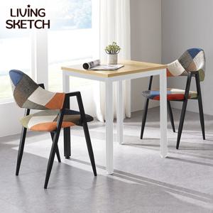 보브 600 사각 화이트 네츄럴 카페 테이블 업소용 2인 티테이블 원룸 식탁