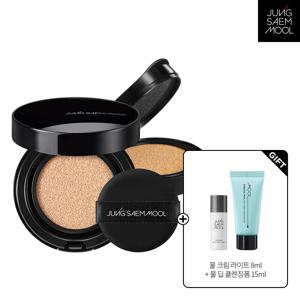 에센셜 스킨 누더 롱웨어 쿠션 본품+리필 + 물크림 라이트 8ml *2EA + 물 토너 15ml + 꽃퍼프1P