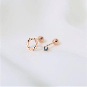 [GB] 원형 기하학 탄생석 10K GOLD 피어싱 LPTJ4046T