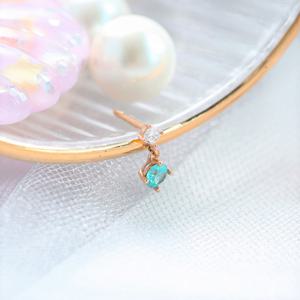 [GB]민트 드롭 큐빅 피어싱 14K GOLD 귀걸이 LPSK4009G