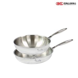 한일STS 베일리 인덕션 통5중 304스텐 후라이팬세트 2종K 후28+웍26